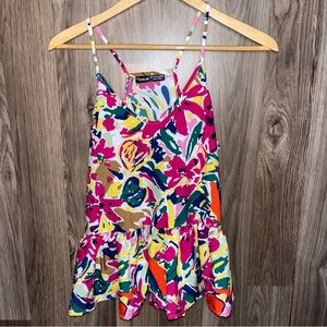 SHEIN Floral Print Ruffle Hem Cami Top Size L